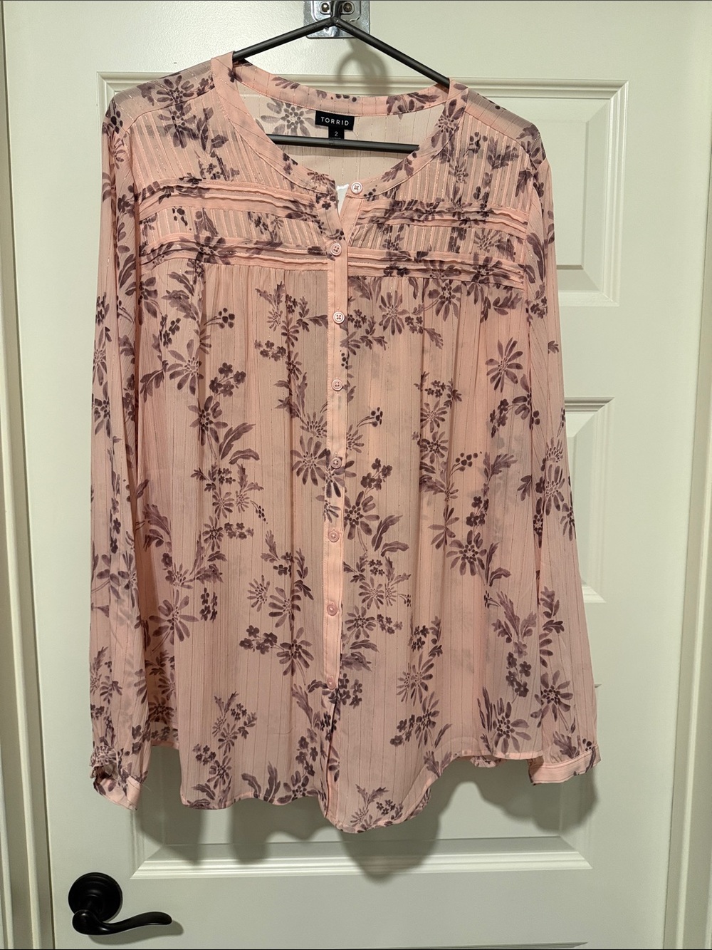 torrid Blush Pink Floral Button-Down Shirt
